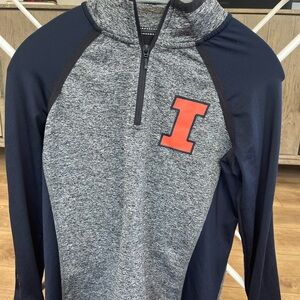 University of Illinois Gray and Navy Quarterzip